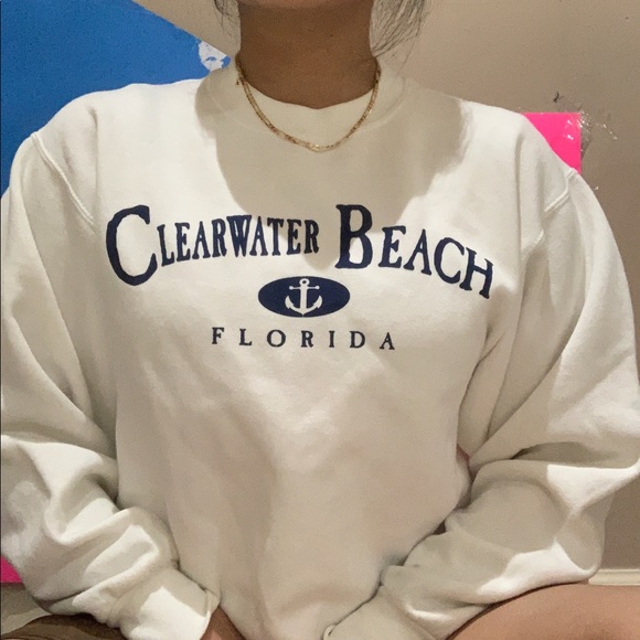 Sweaters - clearwatee florida white crewneck sweater ✧